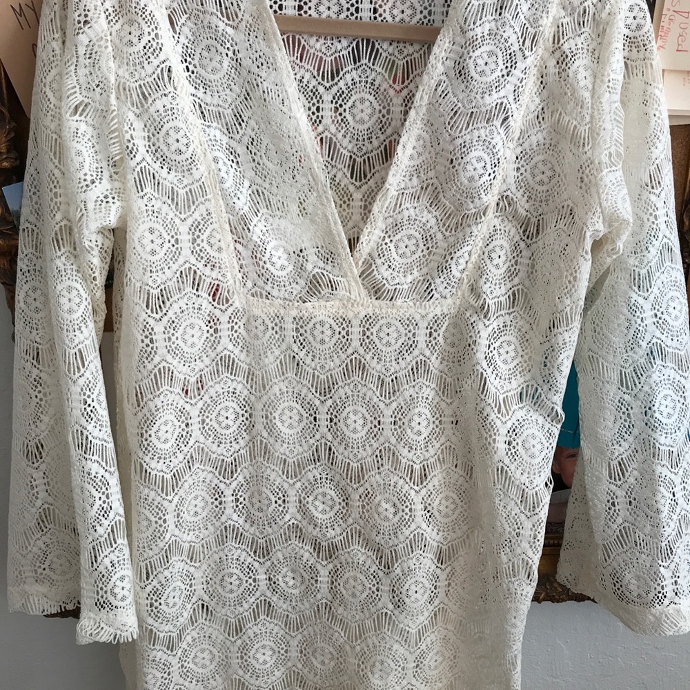 Portifino Crocheted Lace Bathing Suit Coverup